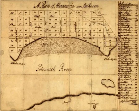 A Plan of Alexandria now Belhaven as drawn by George Washington, 1749, Library of Congress
