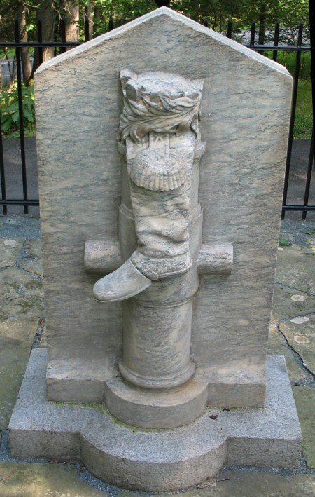The "Boot Monument" on the Saratoga Battlefield.  This monument marks the location where Benedict Arnold was wounded at the battle.