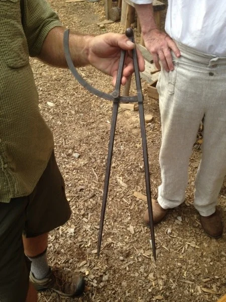 18th c. compass or dividers in use by the batteau builders
