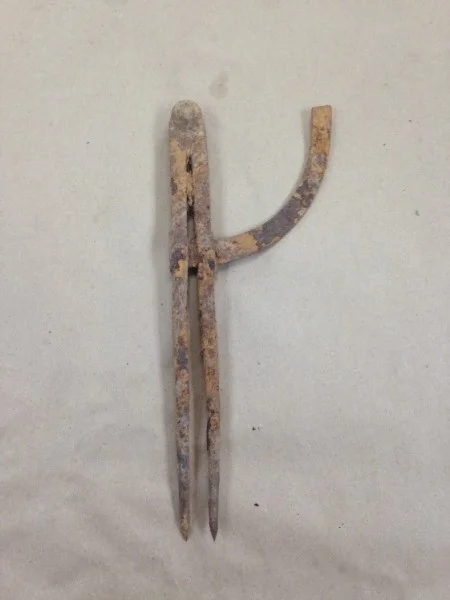 An example of a compass recovered archaeologically at Mount Vernon.