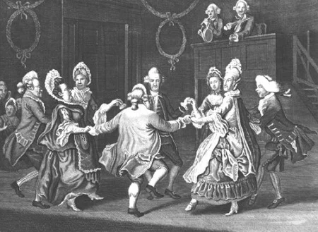 "Cotillion Dance," by John Collett, London, March 10, 1771. The Colonial Williamsburg Foundation.