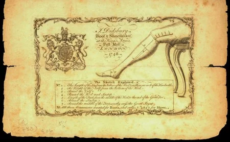 Advertisement for shoemaker Jno. Didsbury of London. George Washington regularly ordered shoes for Mrs. Washington from Mr. Didsbury through a London agent. Image courtesy Al Saguto.