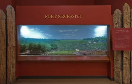 Diorama of the battle at Fort Necessity