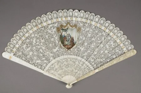 Fans were an essential ballroom accessory. Martha Washington is known to have been particularly fond of fans. This example, ca. 1790, was likely acquired during George Washington's presidency. MVLA, Gift of Mrs. Charles A. Conrad, 1894.
