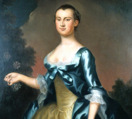 Martha Dandridge Custis, by Adrian Lamb, 1981, after John Wollaston (Mount Vernon Ladies’ Association)