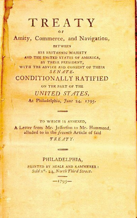 The Jay Treaty of 1795  (Wikimedia)