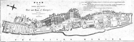 18th century illustration of The River Mersey, in the port and town of Liverpool (Wikimedia)
