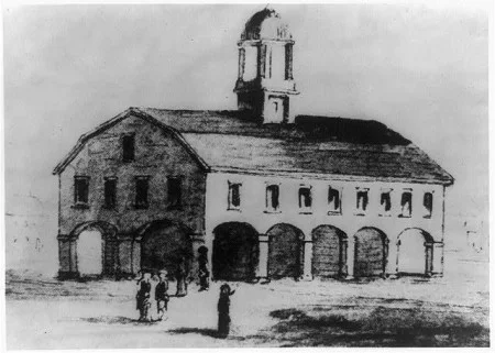 The Royal Exchange, in New York City, where the Supreme Court met for their first regular session in 1790 (Wikimedia Commons)