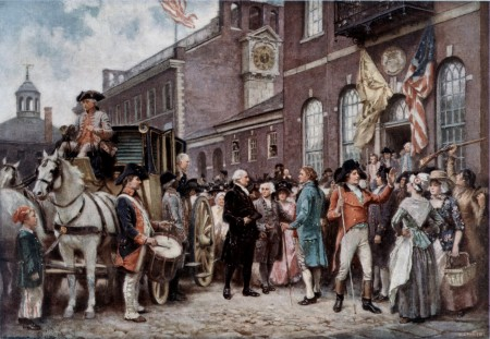 “Washington's Inauguration at Philadelphia.” Painting by Jean Leon Gerome Ferris  (1863–1930). Library of Congress.