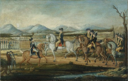 Washington reviewing troops sent to put down the Whiskey Rebellion in Western Pennsylvania (Metropolitan Museum of Art)