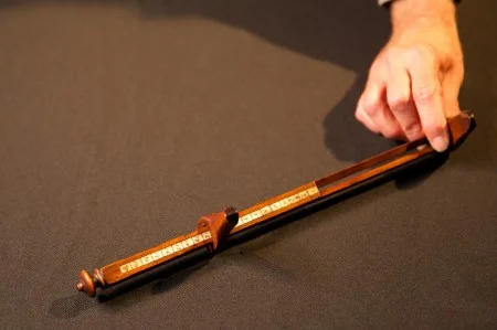 18th-century foot-measuring device from the collection of master boot and shoemaker D.A. Saguto.