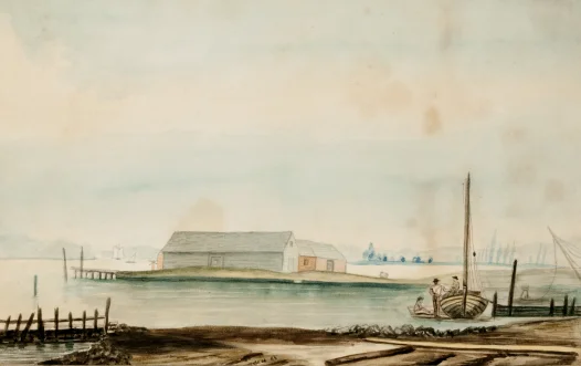 Marine Scene, by Eleanor Parke Custis, original in the collection of Woodlawn, a National Trust Historic Site
